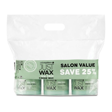 Just Wax Tea Tree Wax 'Save 25%' 3x 450g