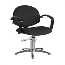 Luca Rossini Tina Chair With Pump, Five Star Base - Black Coffee